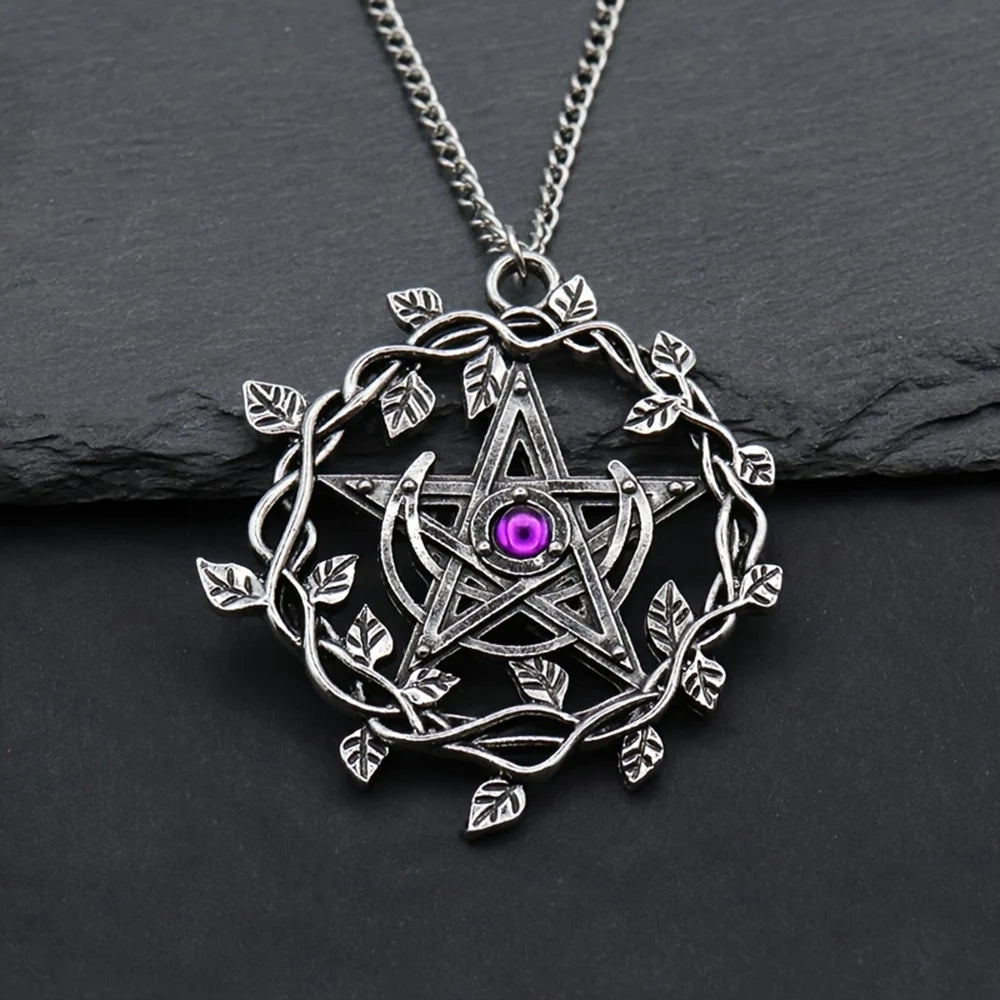 Vintage Creative Design Pirates Moon Pentagram Pendants Necklace Gothic Chain Chokers Men Necklace Jewelry Accessories
