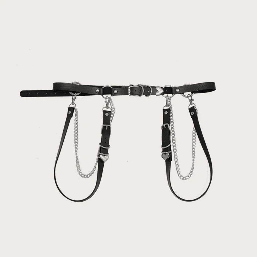 Women's chain decoration punk style belt street photo fashion design belt y2k