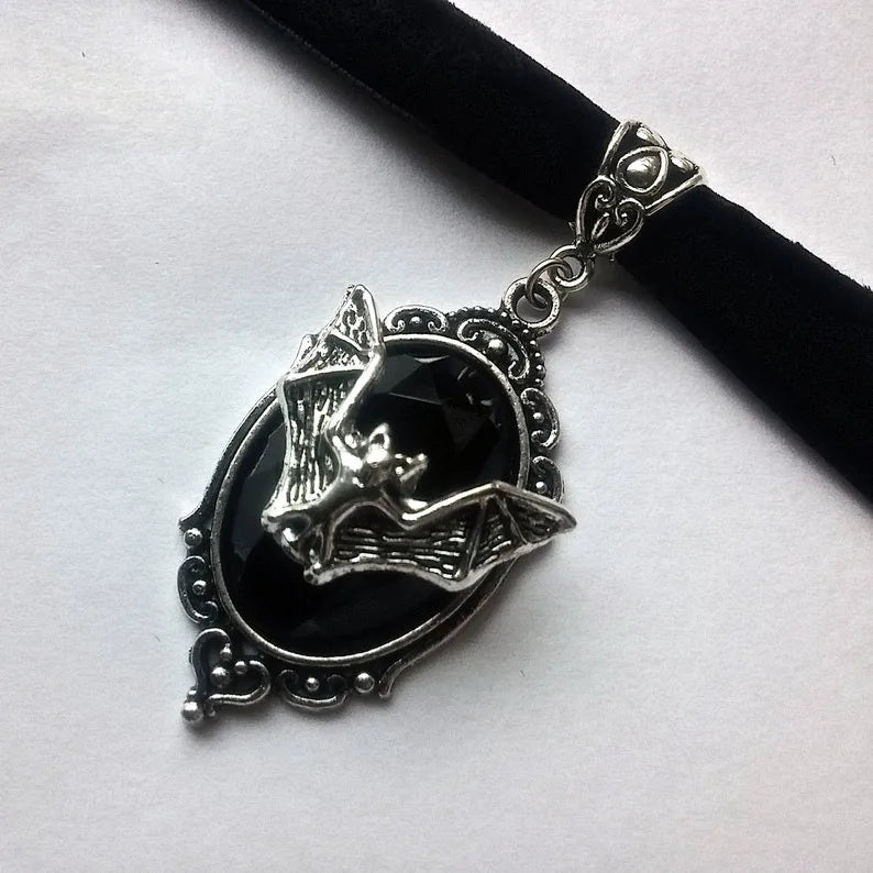BAT CAMEO NECKLACE