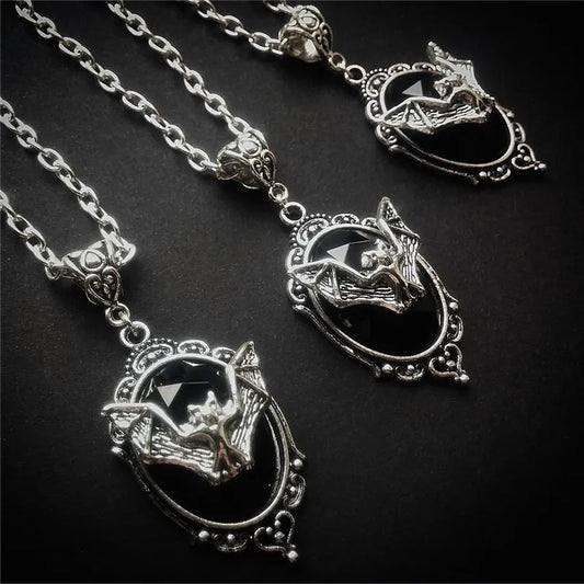 BAT CAMEO NECKLACE