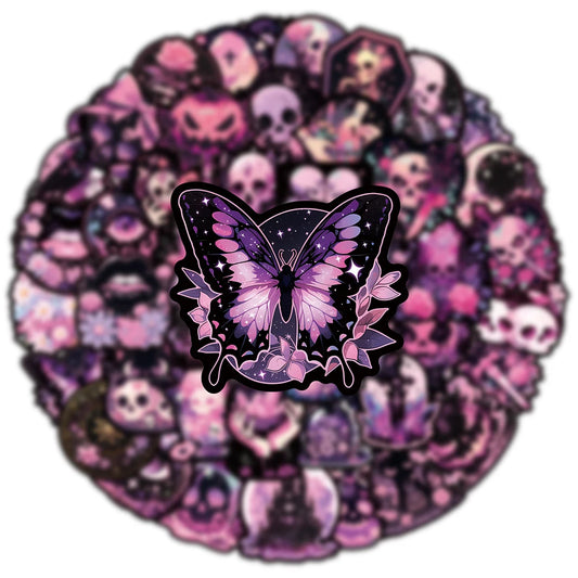 50 PCs PINK GOTHIC STICKERS