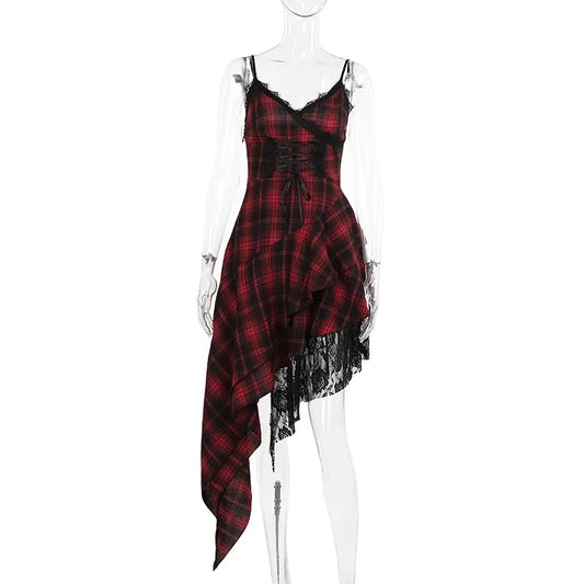 RED PLAID DRESS
