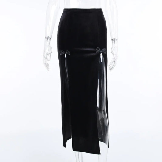 JEAN VELVET SKIRT